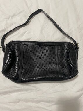 latico Black Perforated Leather Shoulder Bag